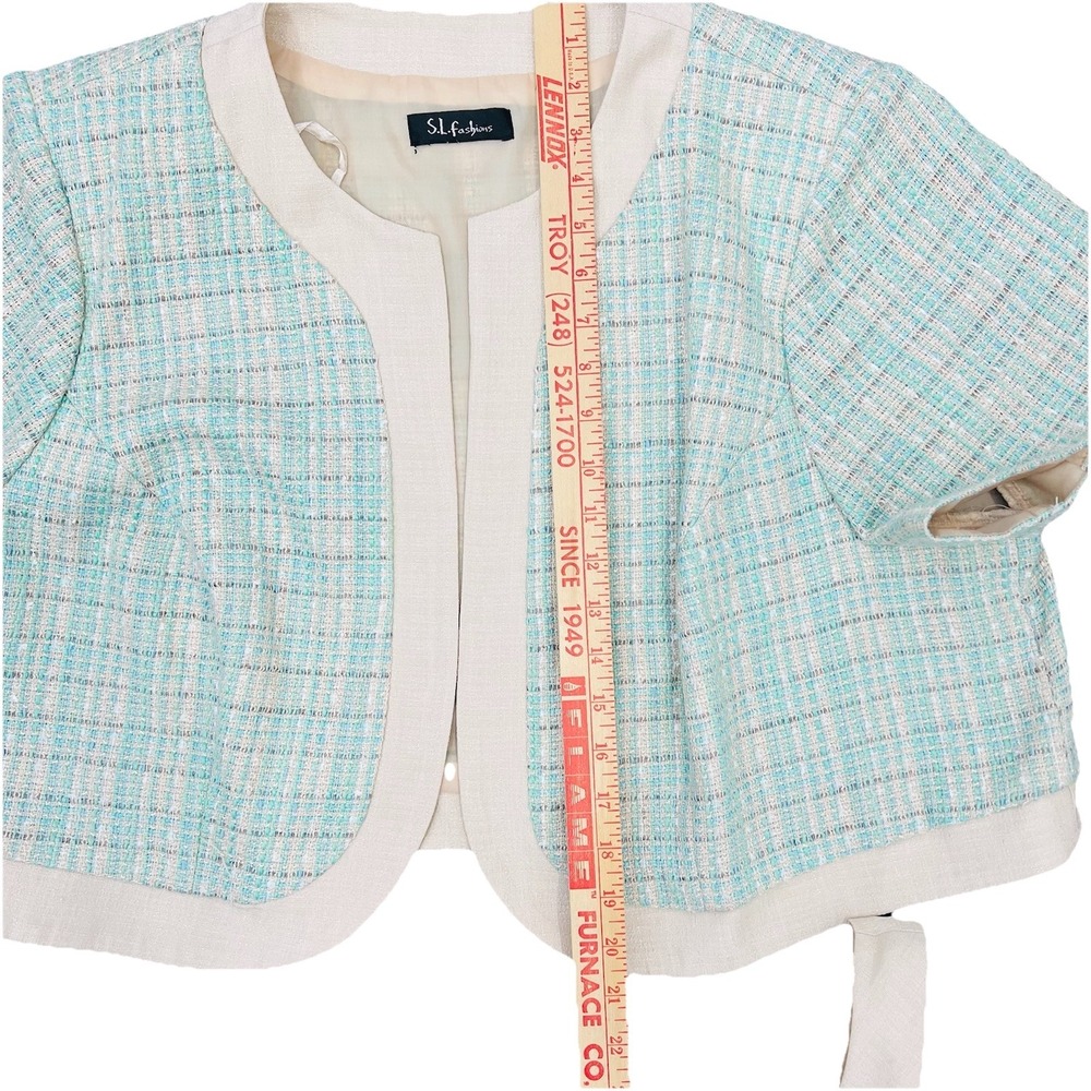 SL Fashions 2 Pc Tweed Jacket Dress Set 24W Pastel Boucle Mother Bride Church - Picture 13 of 16